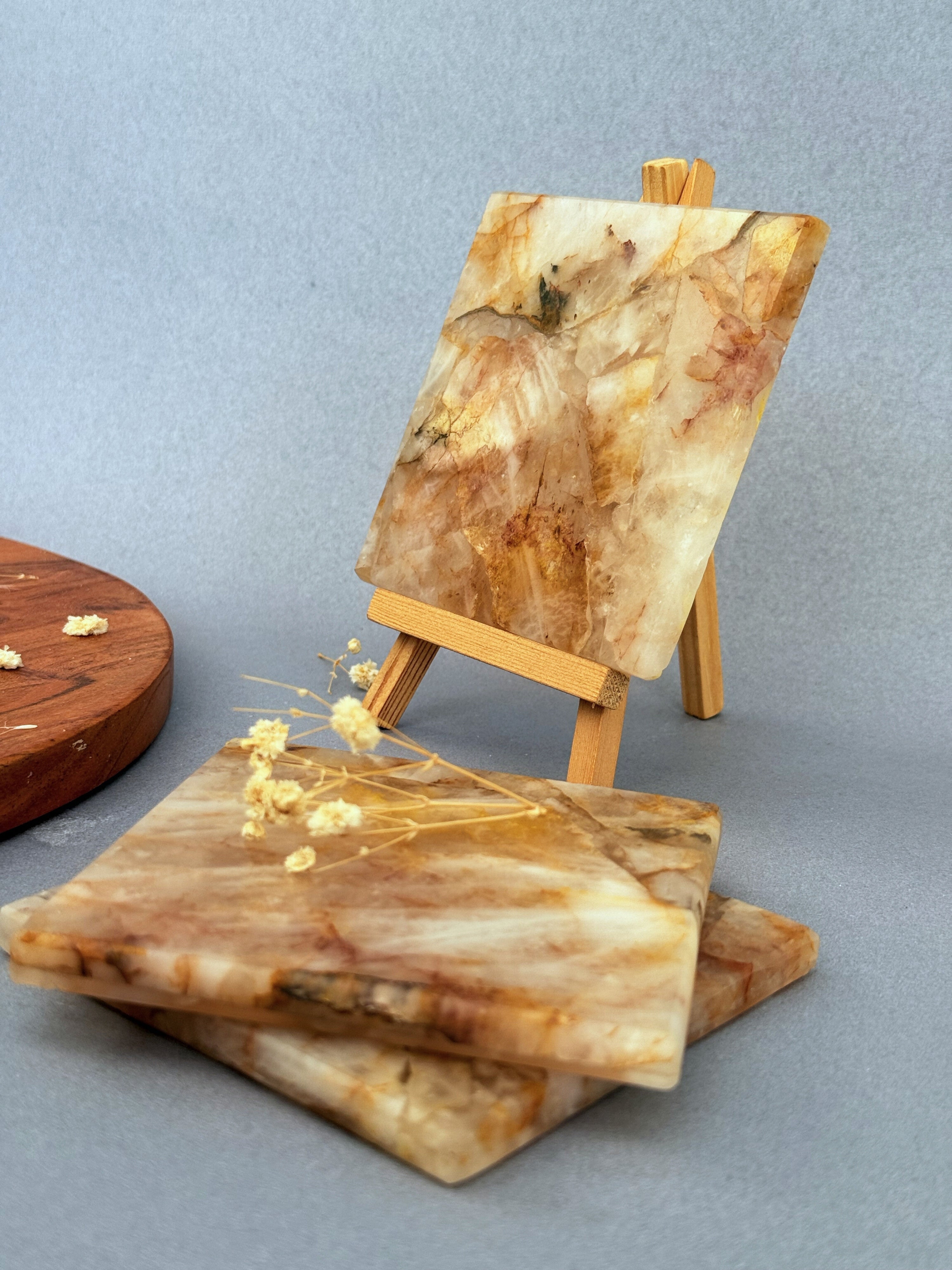 Fire Quartz Square Coasters