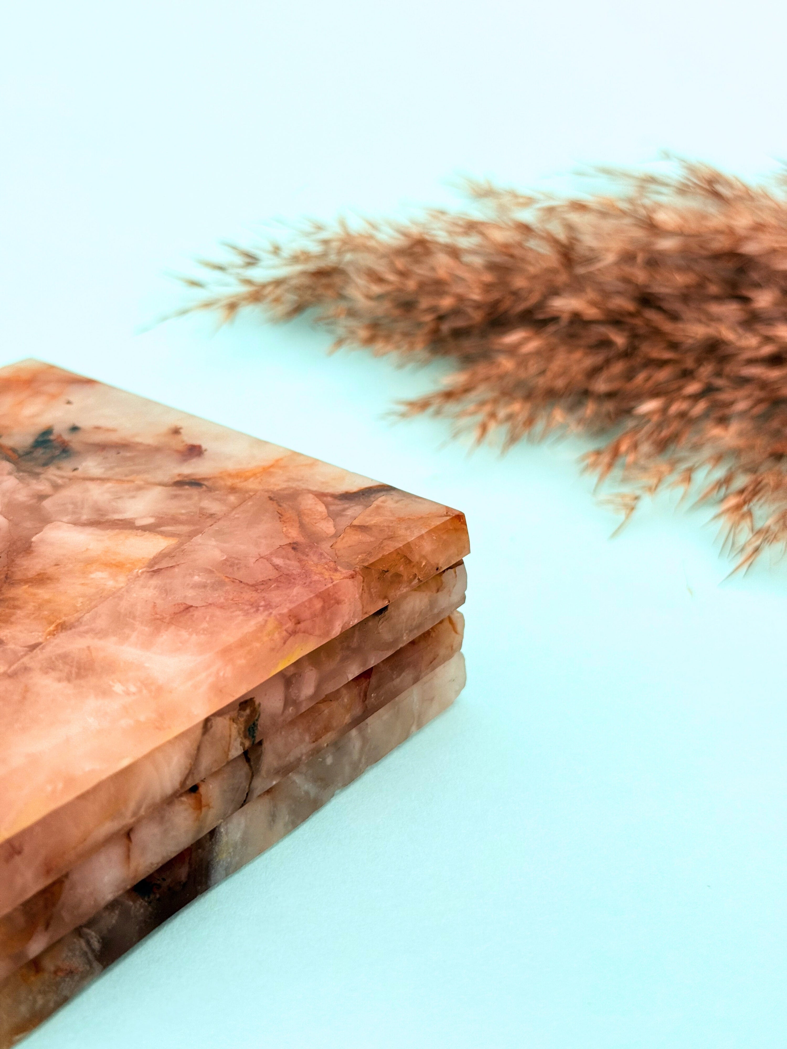 Fire Quartz Square Coasters