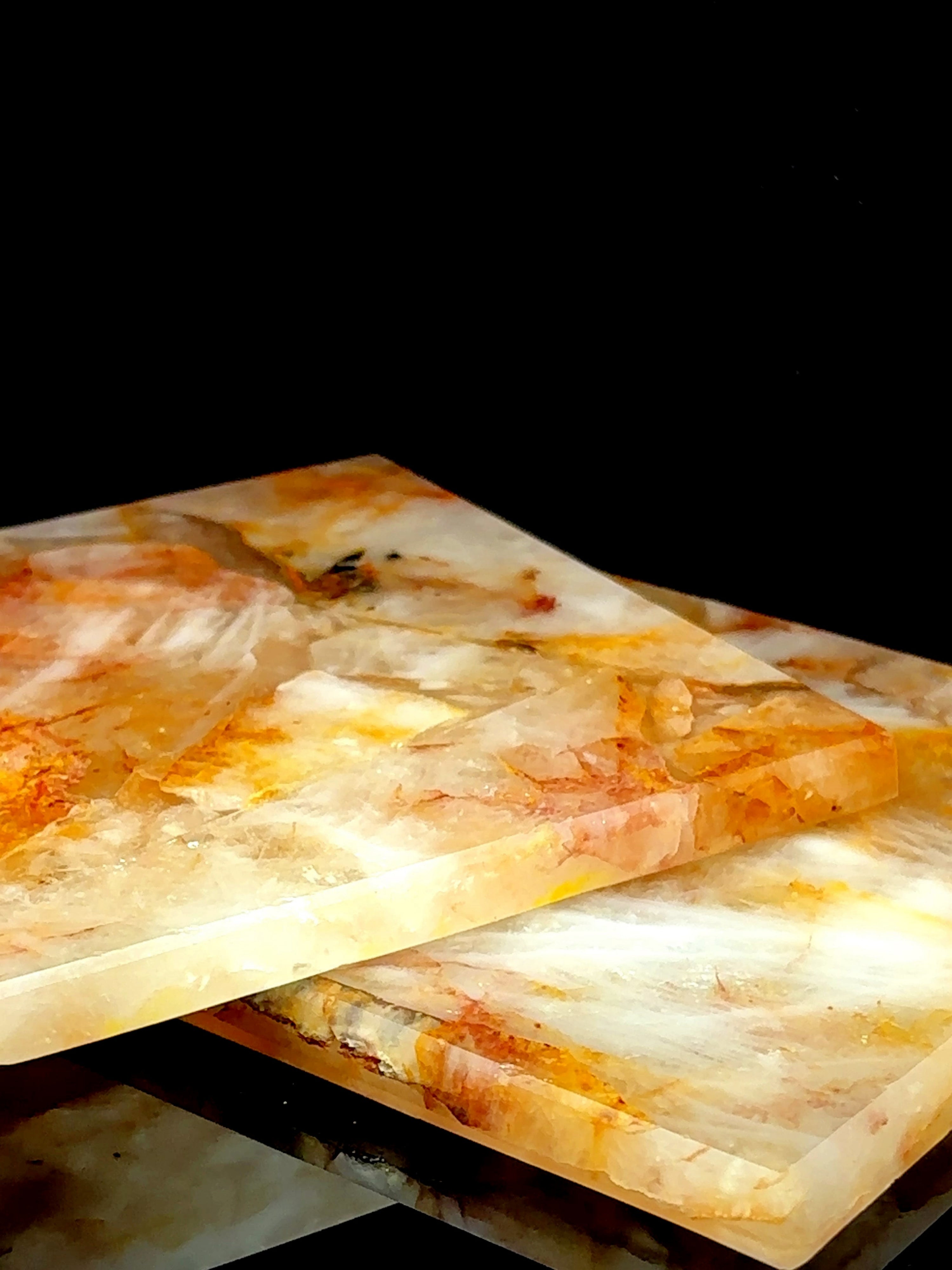 Fire Quartz Square Coasters