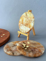 Fire Quartz Round Coasters