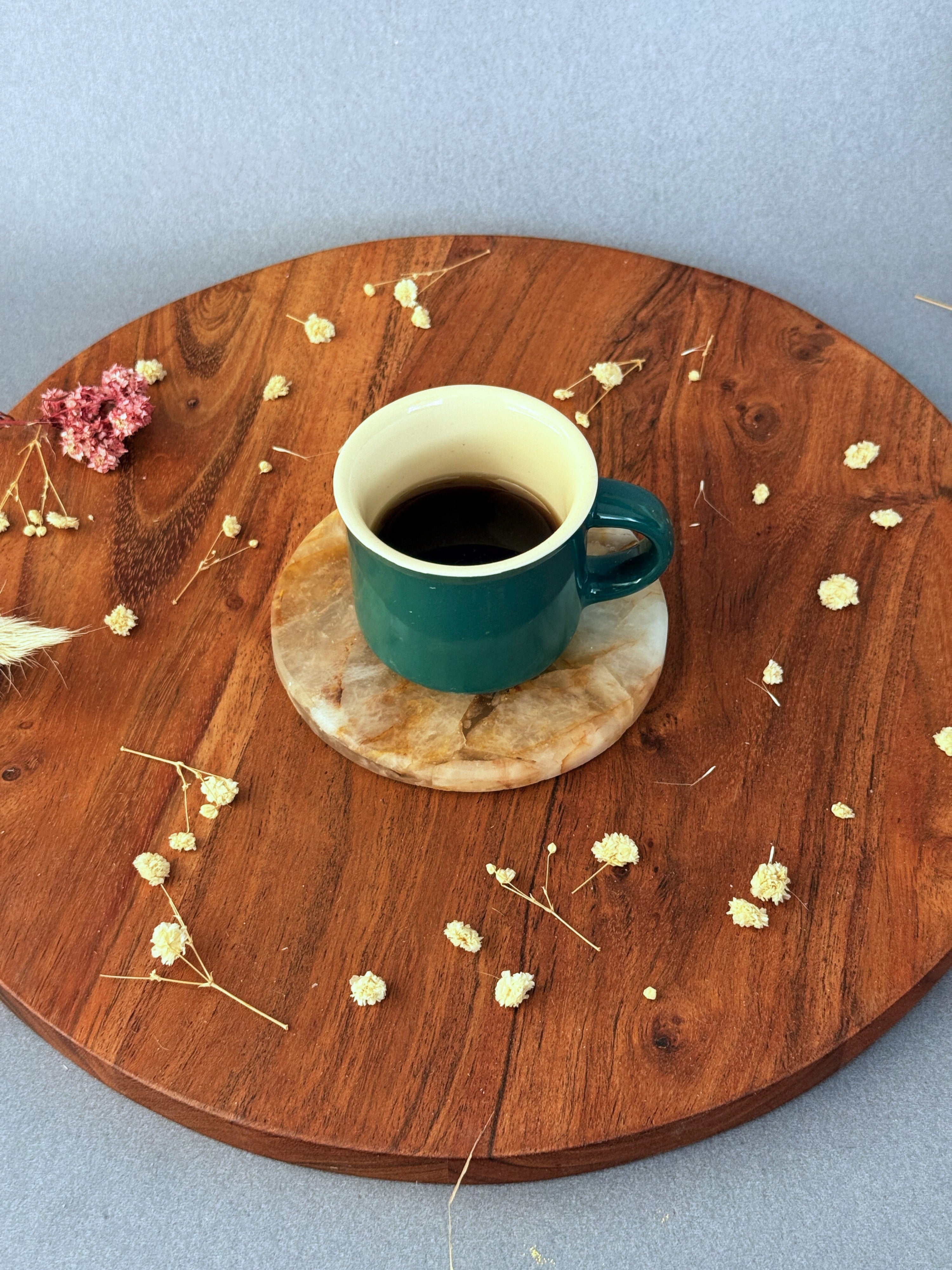 Fire Quartz Round Coasters