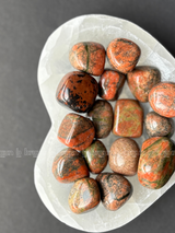 NaturalUnakite tumbled crystals by Braun Homes √ê polished healing stones for meditation, Reiki, chakra balancing, anxiety relief, and spiritual energy protection in deep purple hues