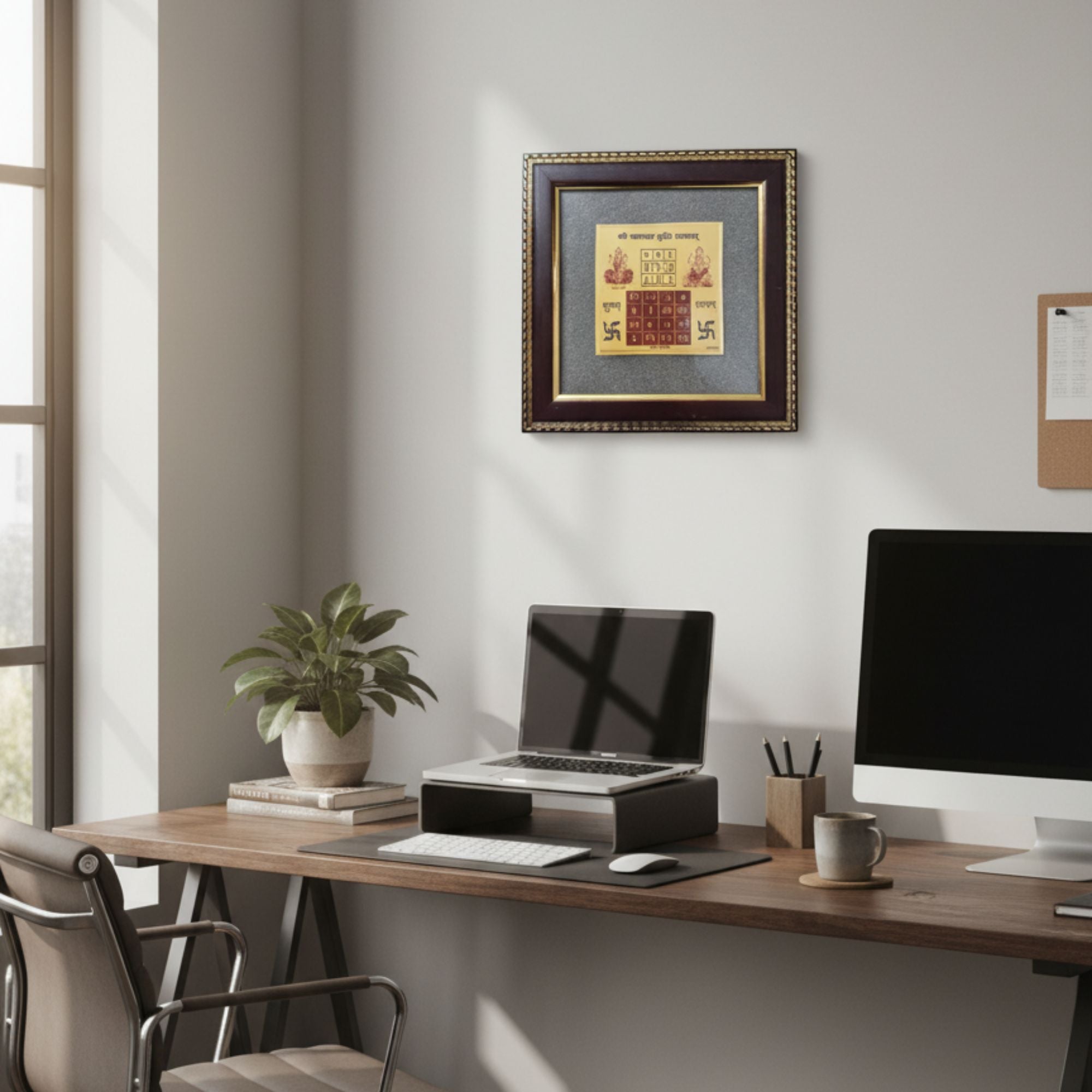 Pyrite Stone Vastu Frame | Vyapaar Vraddhi| Wall Decor for Wealth & Protection