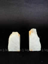 White Quartz Bookends Pair