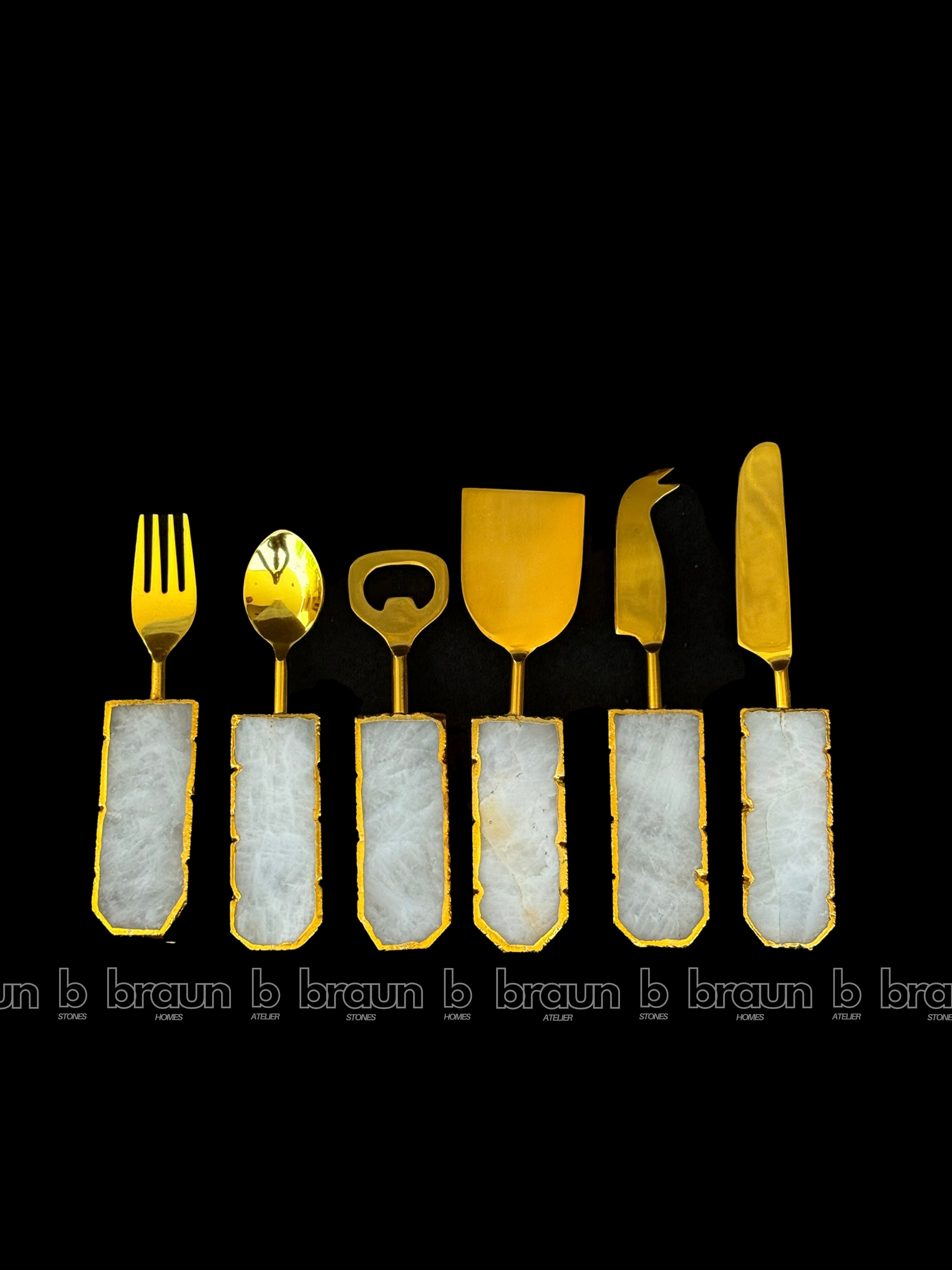 White Quartz Cake Server