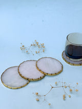 White Quartz Round Coasters