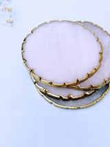 White Quartz Round Coasters