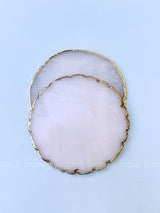 White Quartz Round Coasters