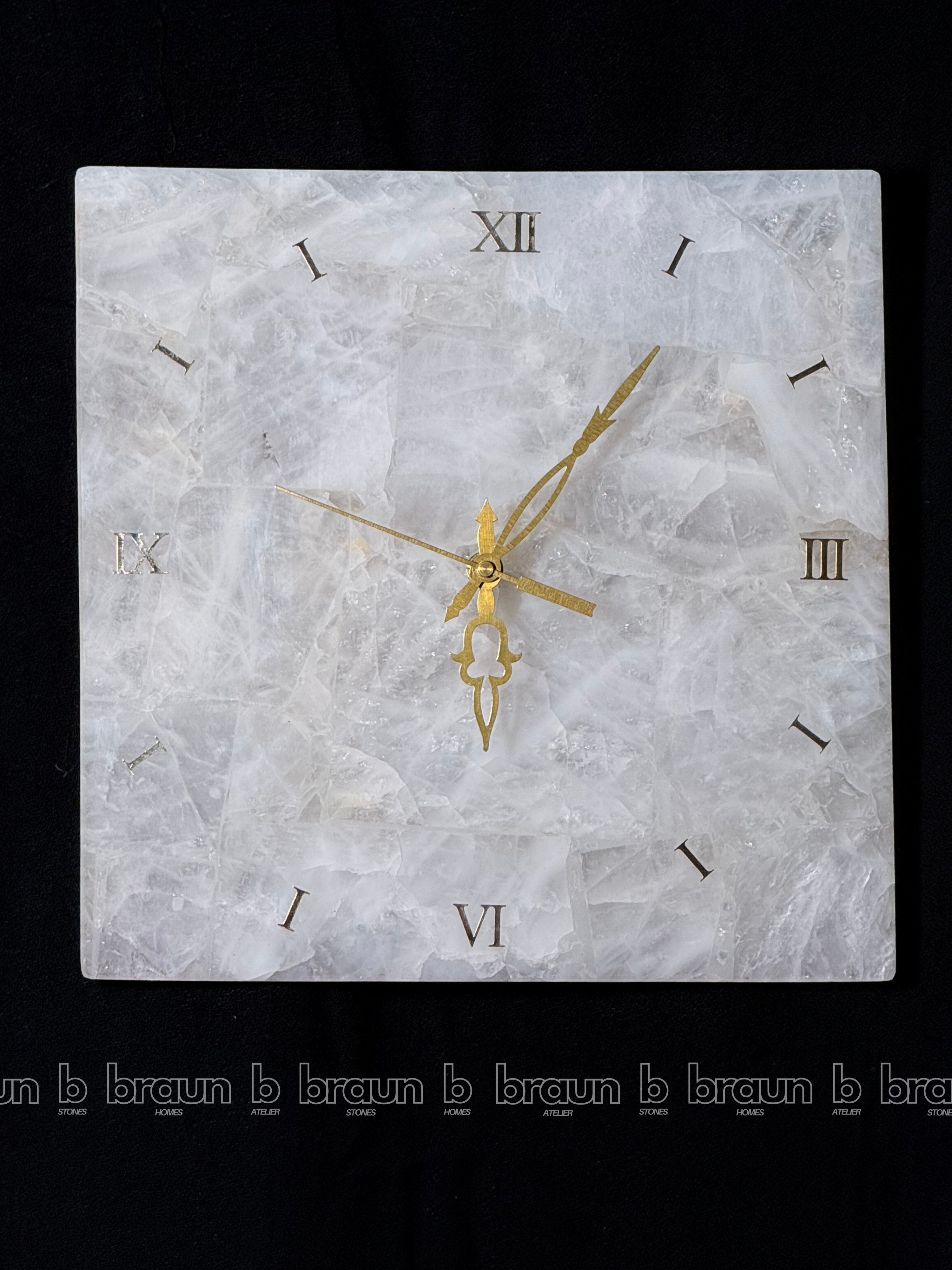 White Quartz Square Wall Clock