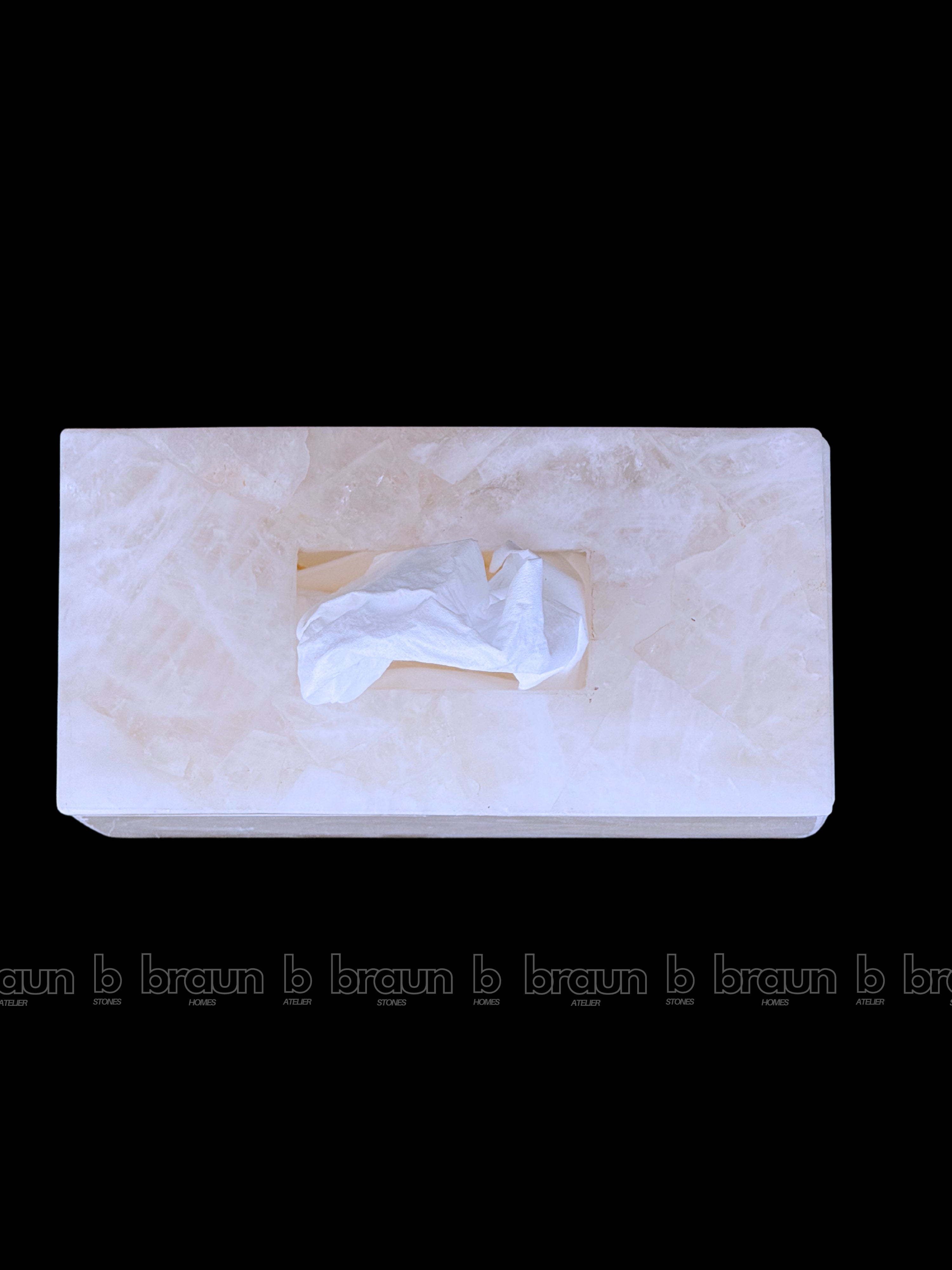 White Quartz Tissue Box