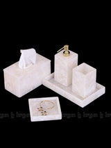 Bathroom set of 5 - White Quartz