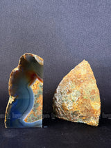 Yellow Agate Bookends Pair