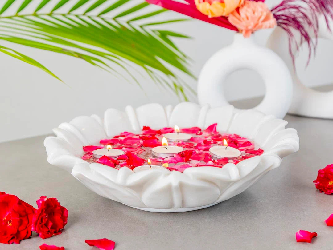 Lotus Crest Marble Urli