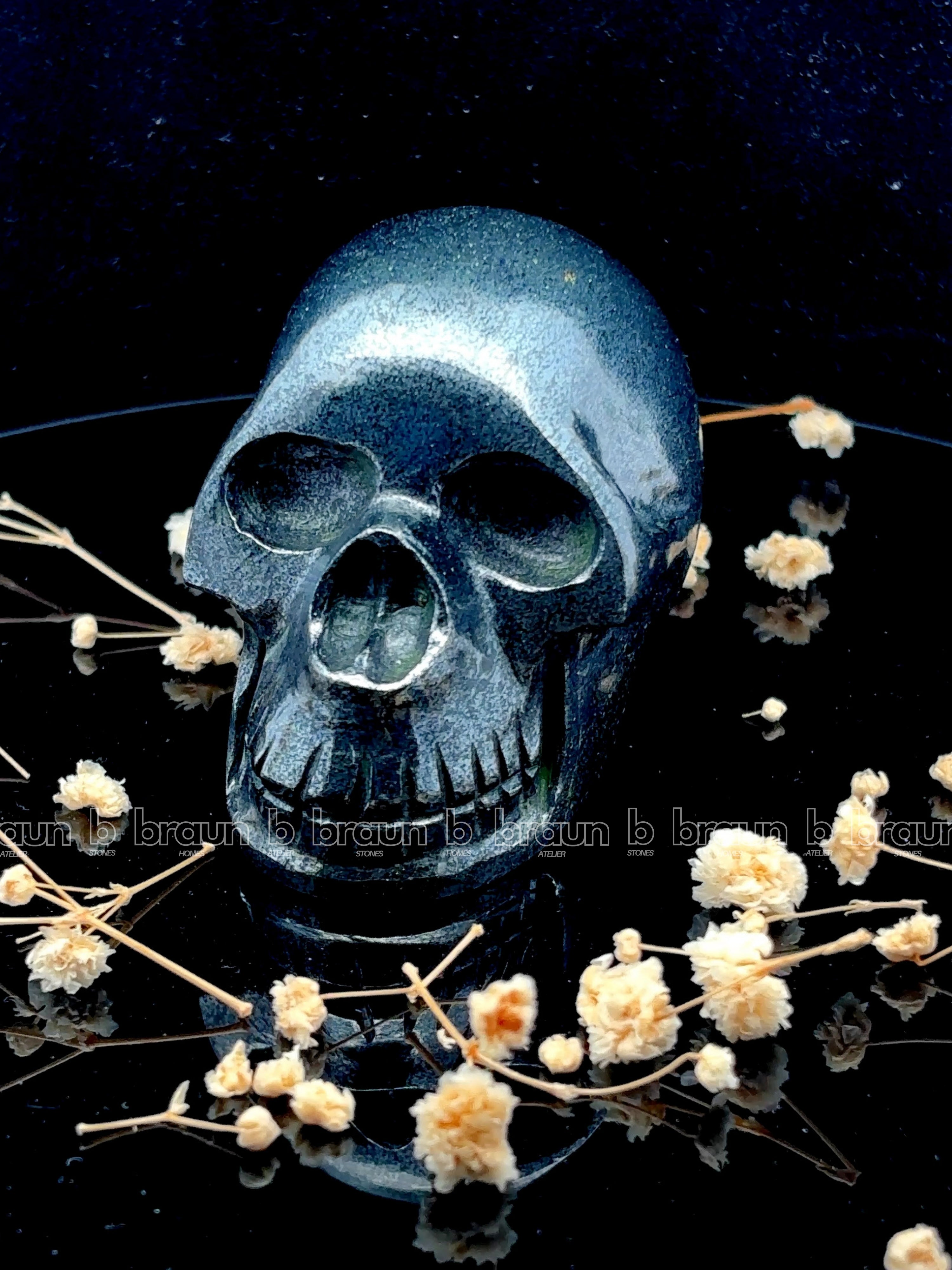 Hematite Skull Sculpture 