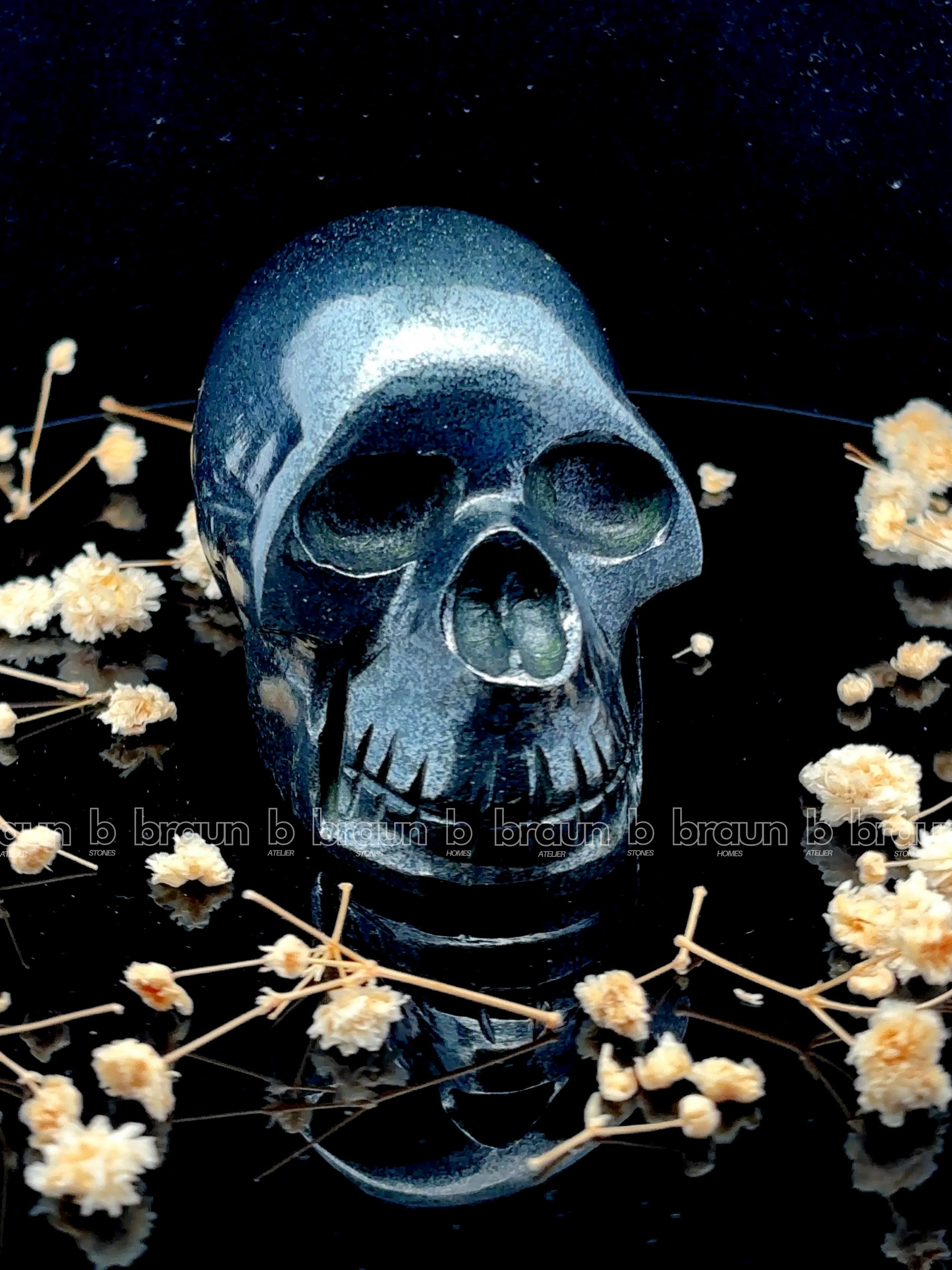 Hematite Skull Sculpture 