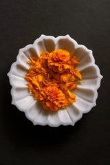 Petal Glow Marble Urli - 6 inch