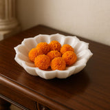 Petal Glow Marble Urli - 6 inch