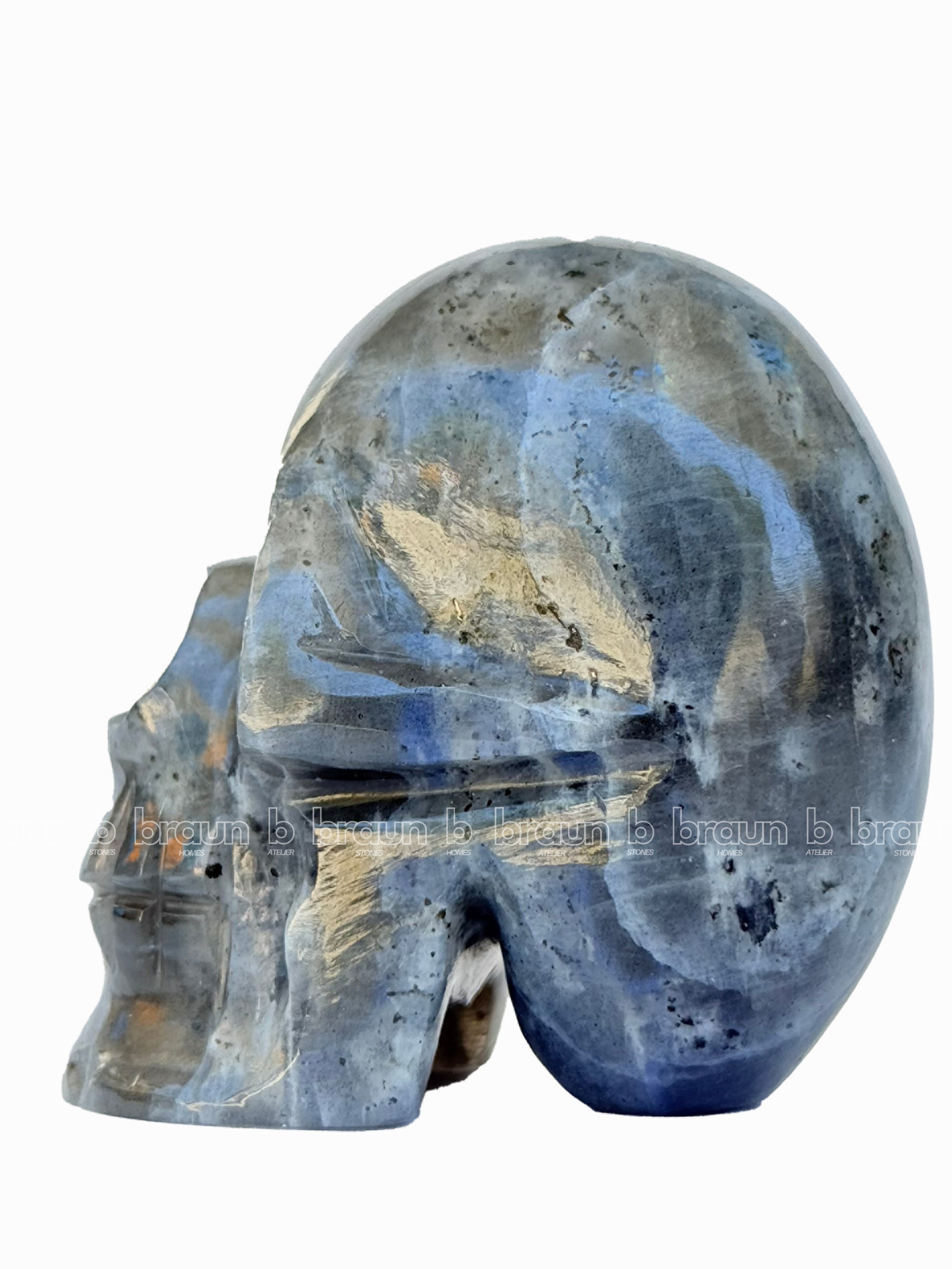 Larvikite Skull Sculpture 