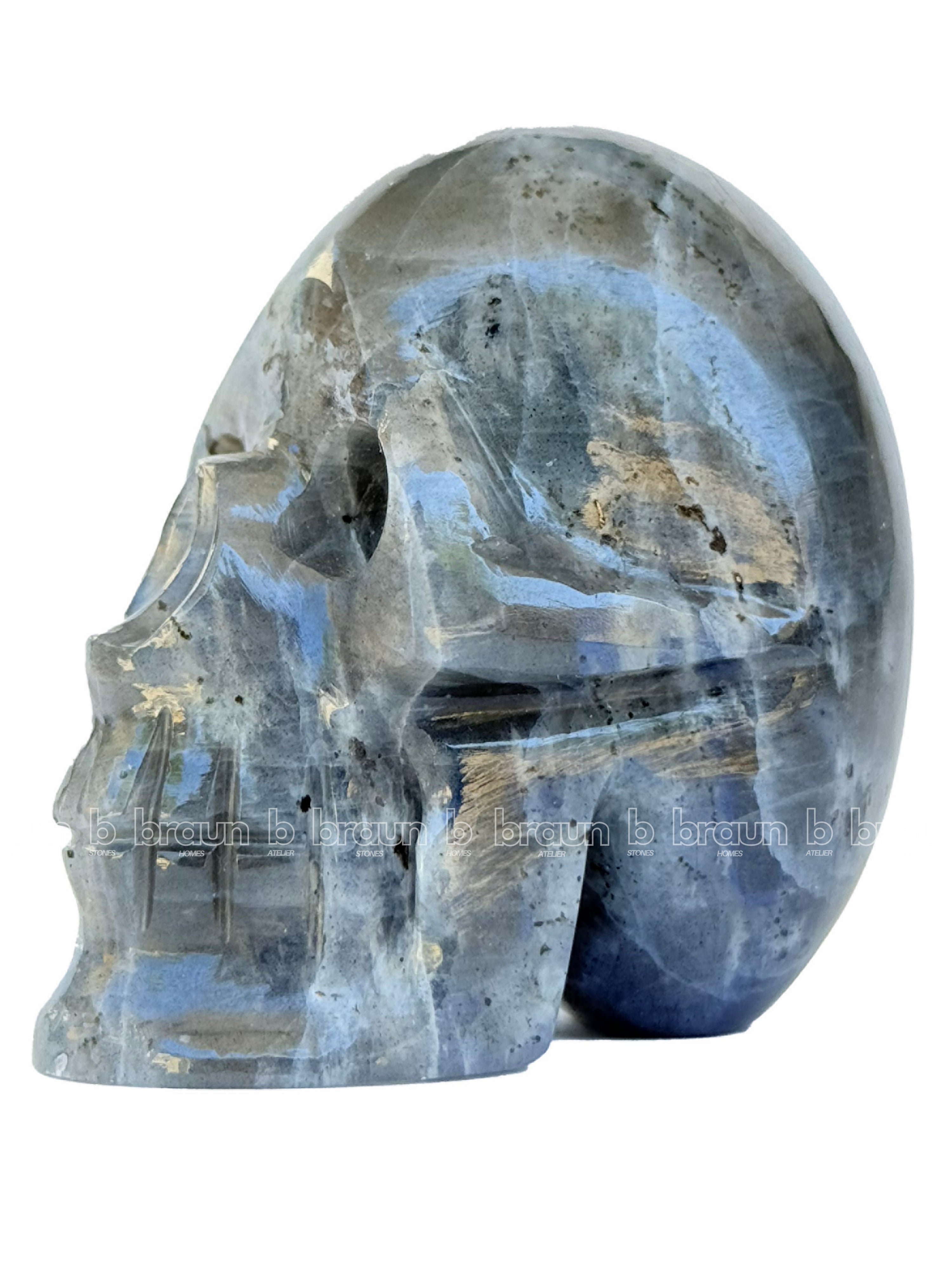 Larvikite Skull Sculpture 