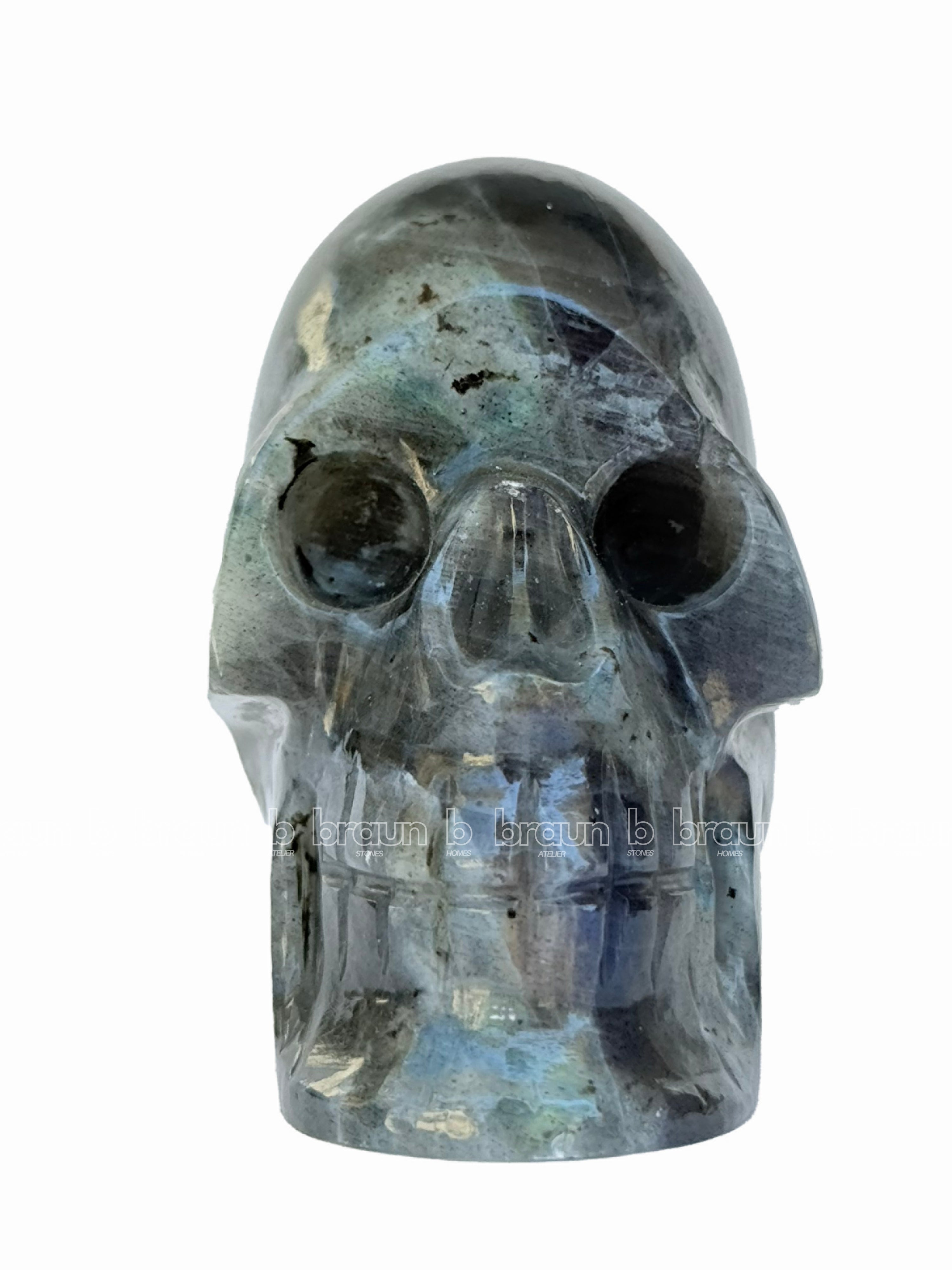 Larvikite Skull Sculpture 
