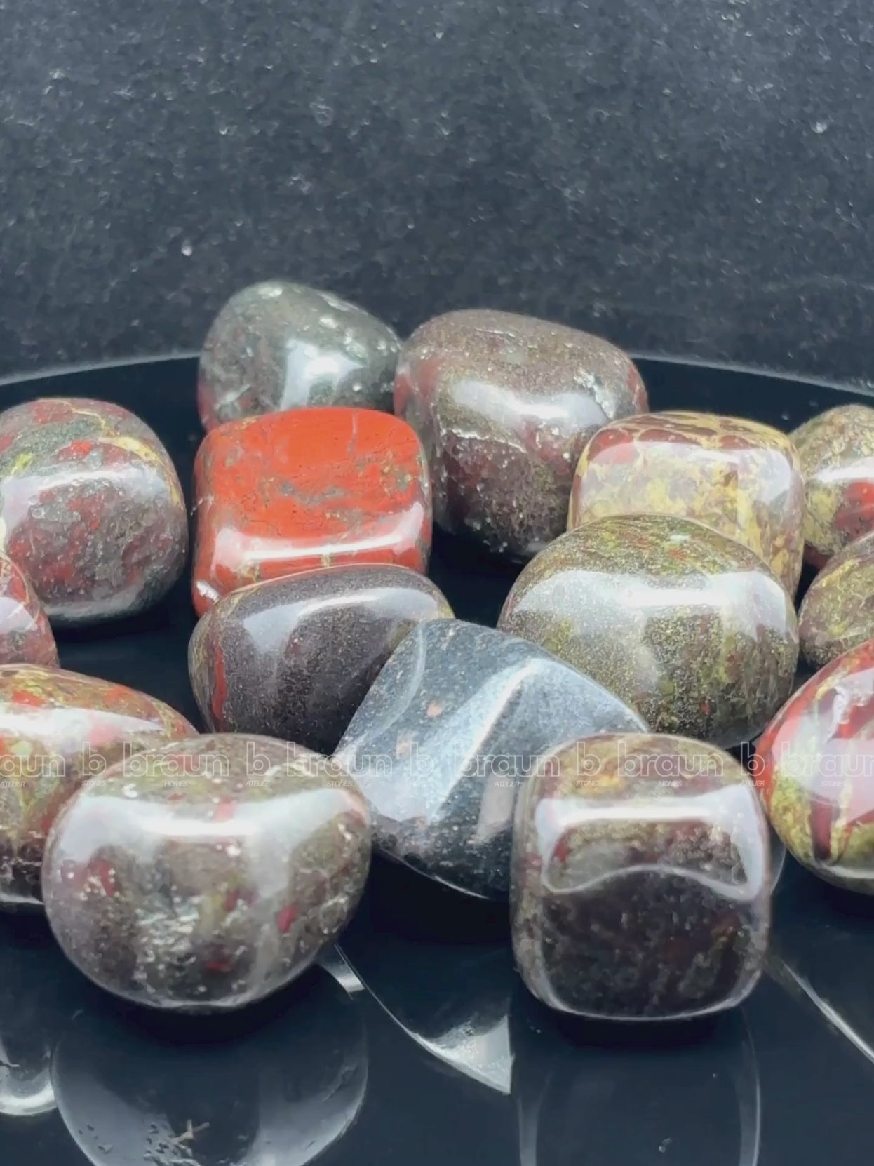 NaturalDragon Blood tumbled crystals by Braun Homes √ê polished healing stones for meditation, Reiki, chakra balancing, anxiety relief, and spiritual energy protection in deep purple hues