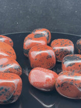 Natural Mahogany Obsidian tumbled crystals by Braun Homes √ê polished healing stones for meditation, Reiki, chakra balancing, anxiety relief, and spiritual energy protection in deep purple hues