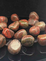 NaturalUnakite tumbled crystals by Braun Homes √ê polished healing stones for meditation, Reiki, chakra balancing, anxiety relief, and spiritual energy protection in deep purple hues