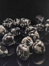 NaturalSnowflake Obsidian tumbled crystals by Braun Homes √ê polished healing stones for meditation, Reiki, chakra balancing, anxiety relief, and spiritual energy protection in deep purple hues