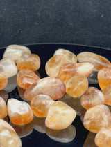 NaturalCitrine tumbled crystals by Braun Homes √ê polished healing stones for meditation, Reiki, chakra balancing, anxiety relief, and spiritual energy protection in deep purple hues