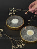 Golden Outline Smoky Quartz Tealight