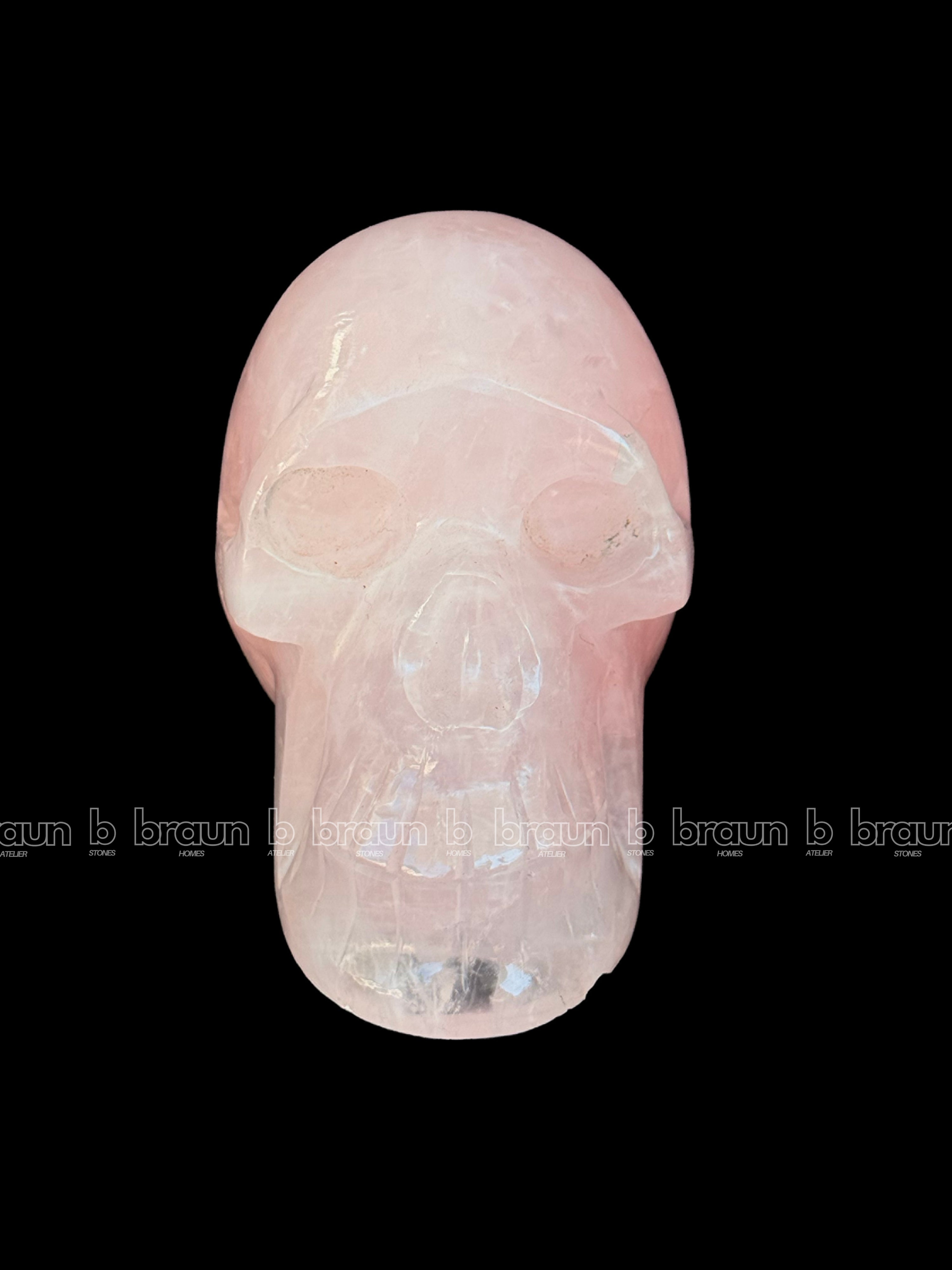 Rose quartz Skull Sculpture 