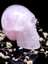 Rose quartz Skull Sculpture 