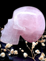 Rose quartz Skull Sculpture 