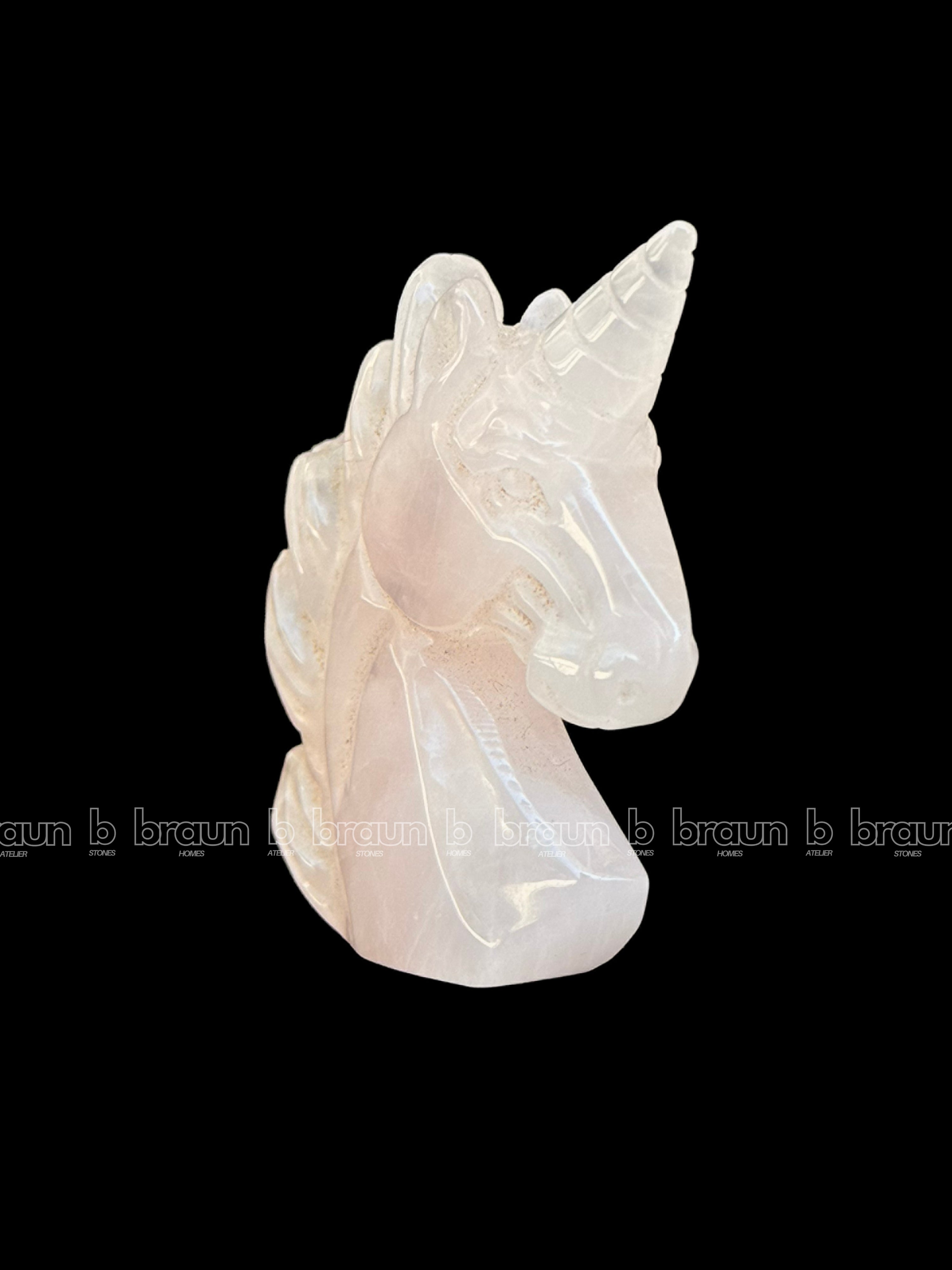 Rose quartz Unicorn Sculpture 