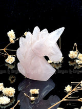 Rose quartz Unicorn Sculpture 