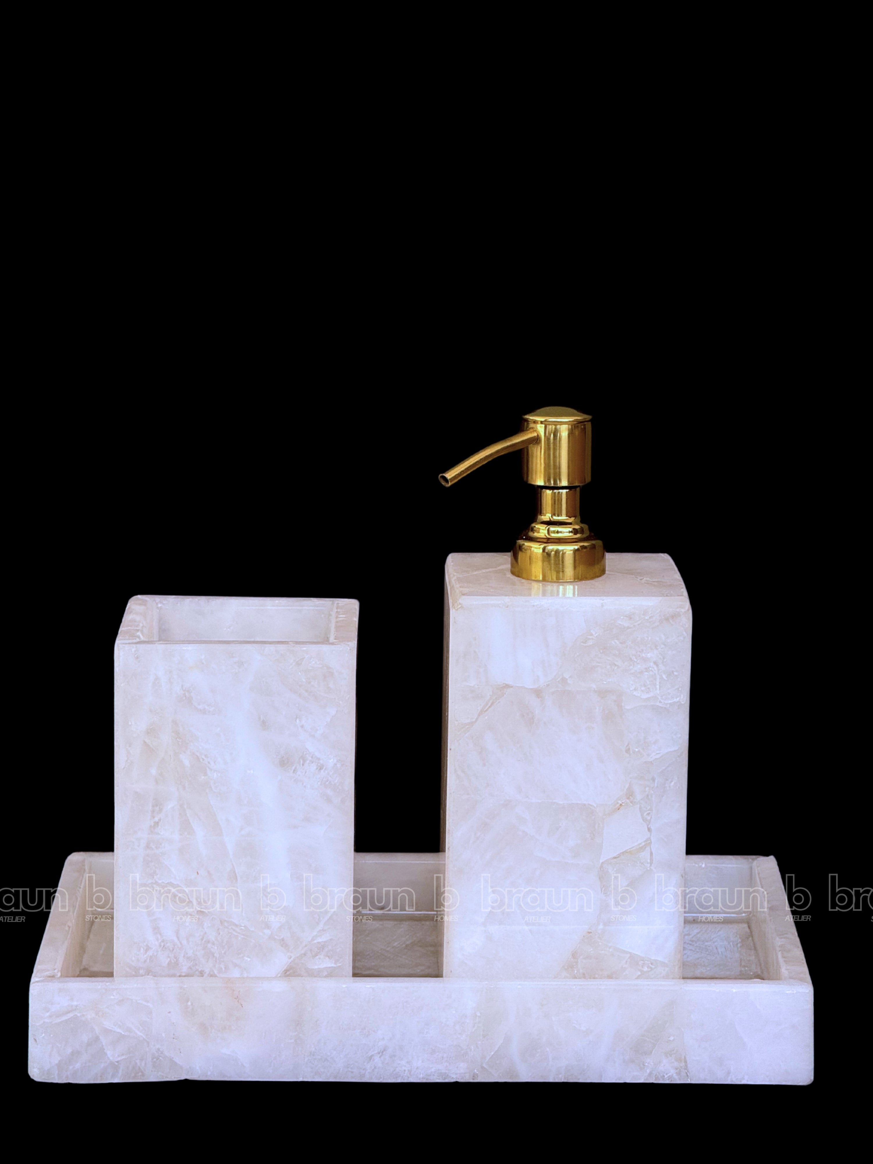 Bathroom set of 3 - White Quartz
